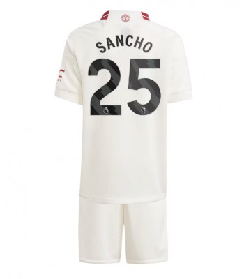 Manchester United Jadon Sancho #25 Replika Babytøj Tredje sæt Børn 2023-24 Kortærmet (+ Korte bukser)